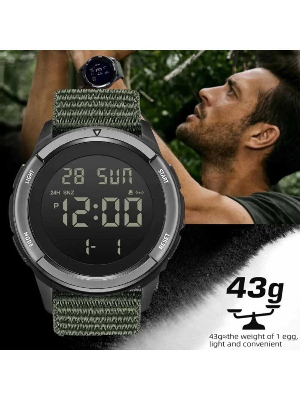 Tactical Waterproof Sports Watch for Men & Women | LED Backlight, Stopwatch